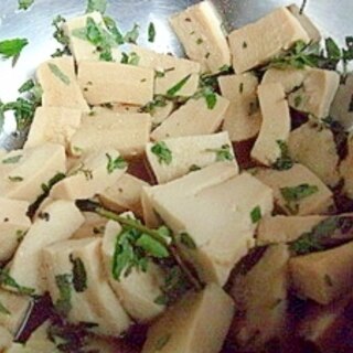 高野豆腐とサンショウの醤油煮